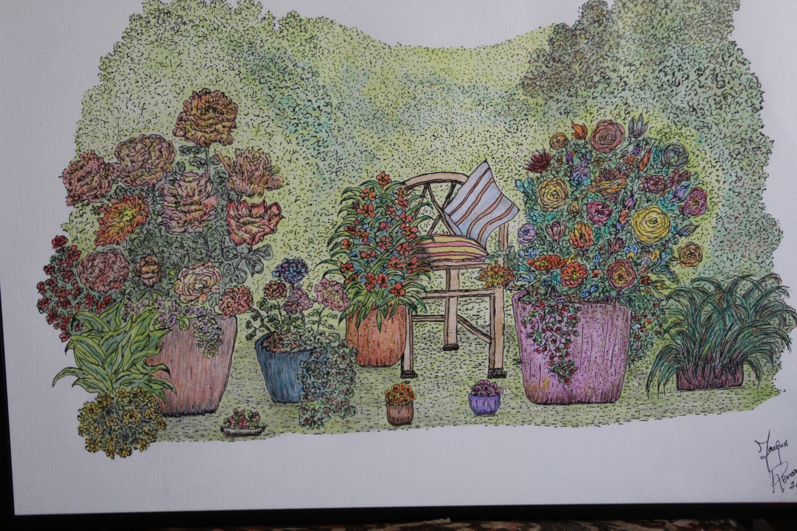 Œuvre encre de Chine série Nature 50x70cm