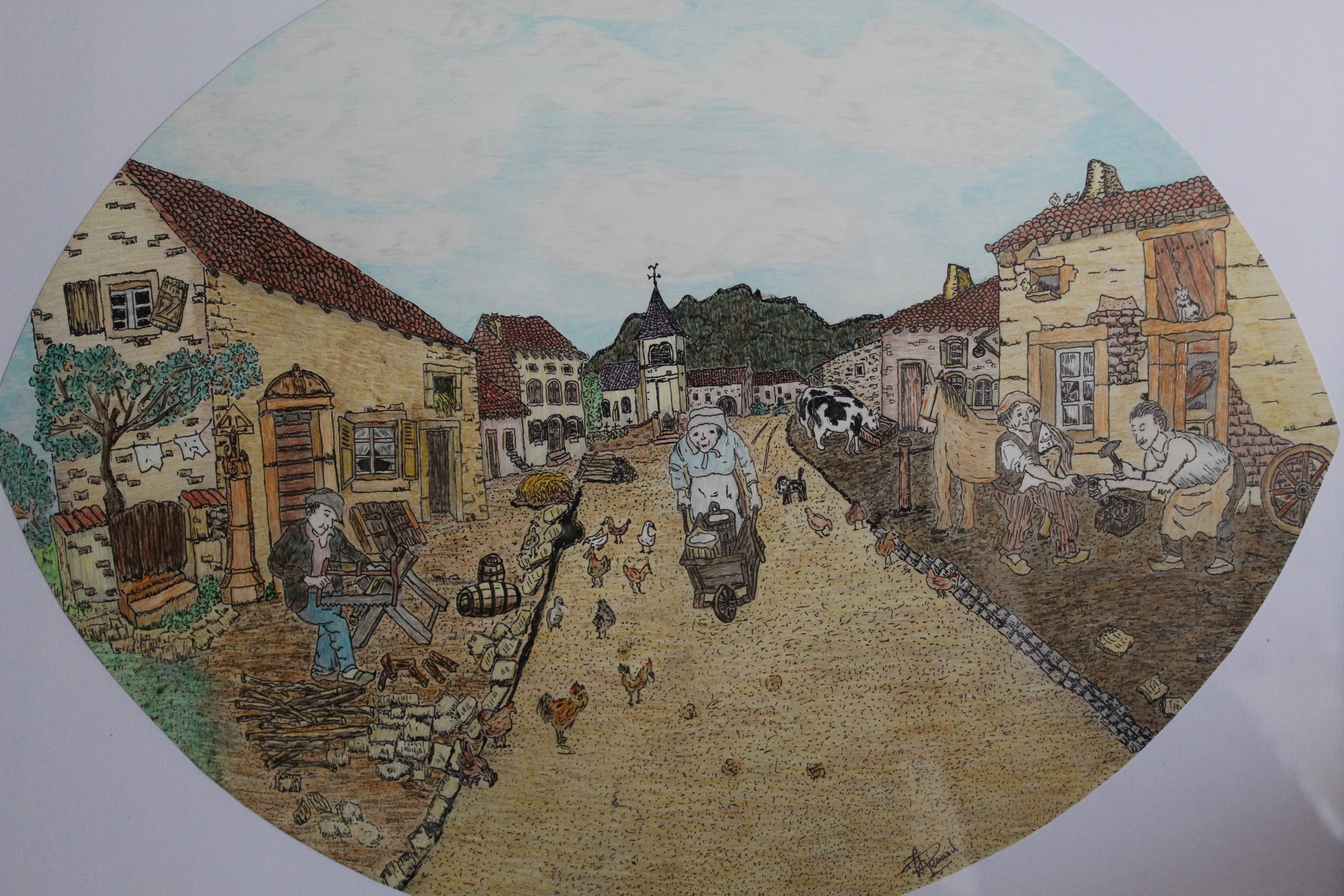 Œuvre encre de Chine série Nature 50x70cm