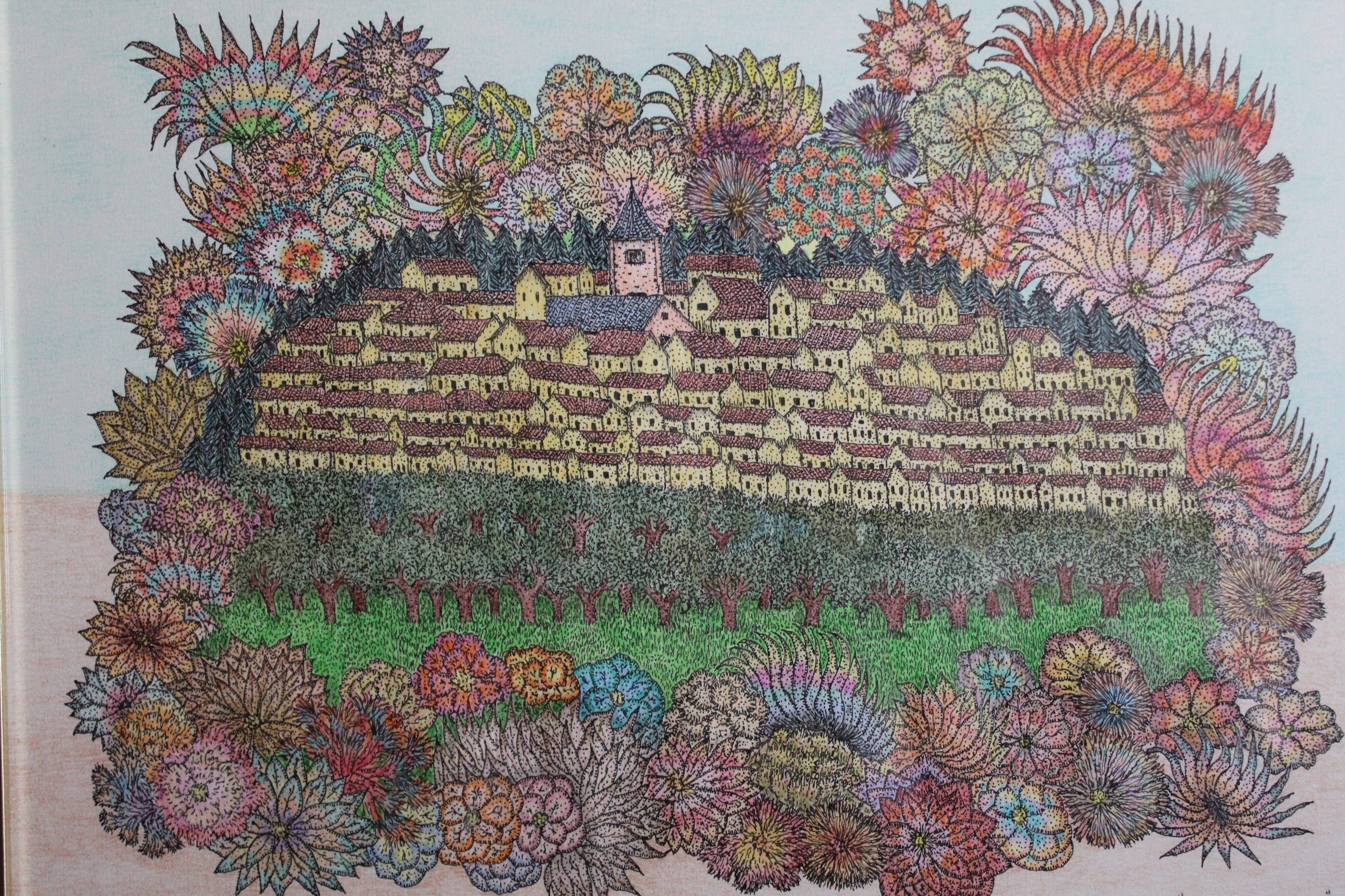 Œuvre encre de Chine série Nature 50x70cm