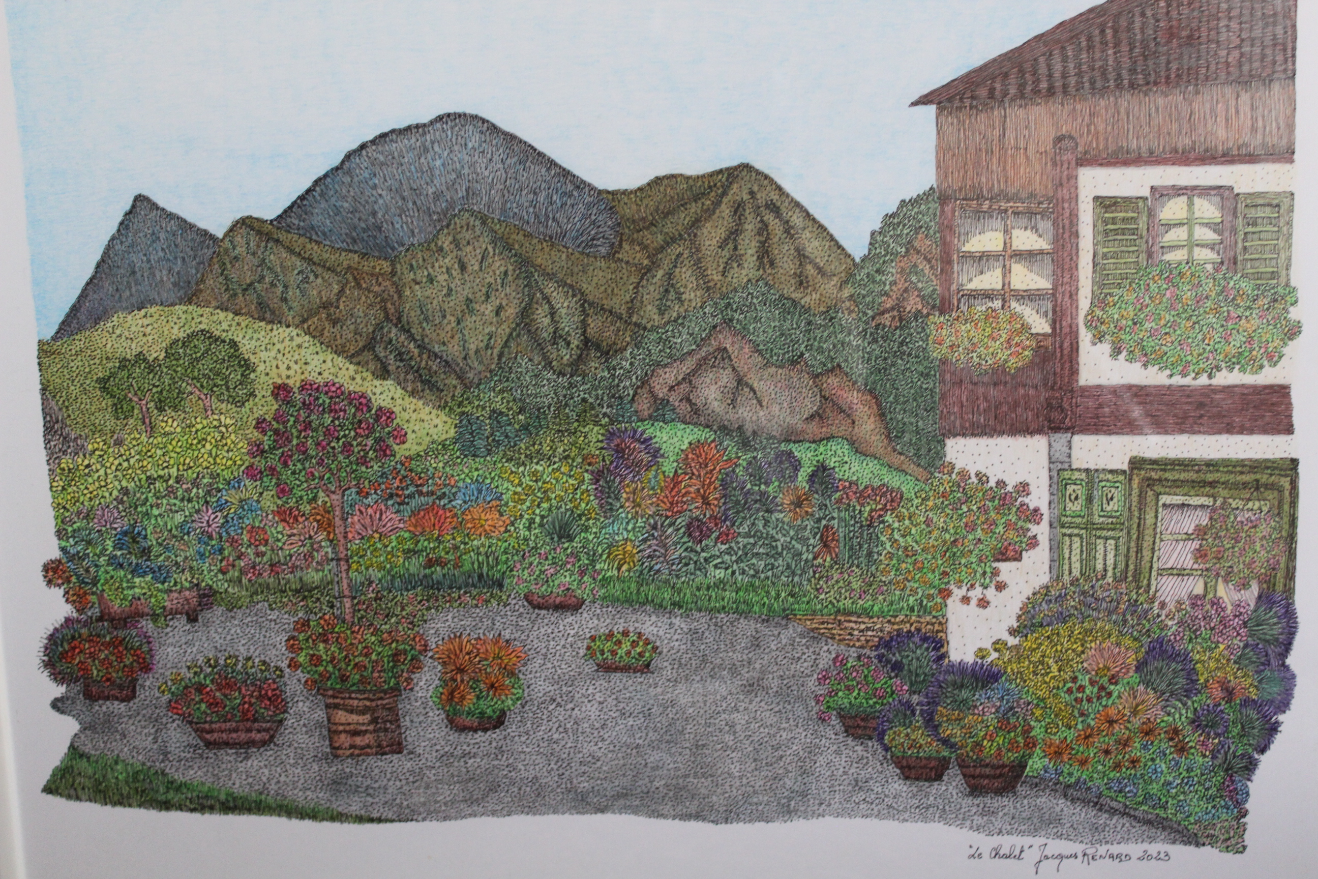 Œuvre encre de Chine série Nature 50x70cm