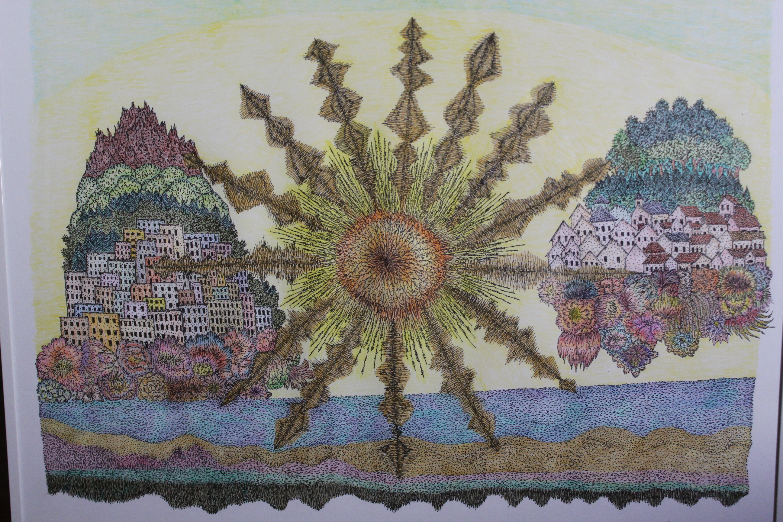 Œuvre encre de Chine série Nature 50x70cm