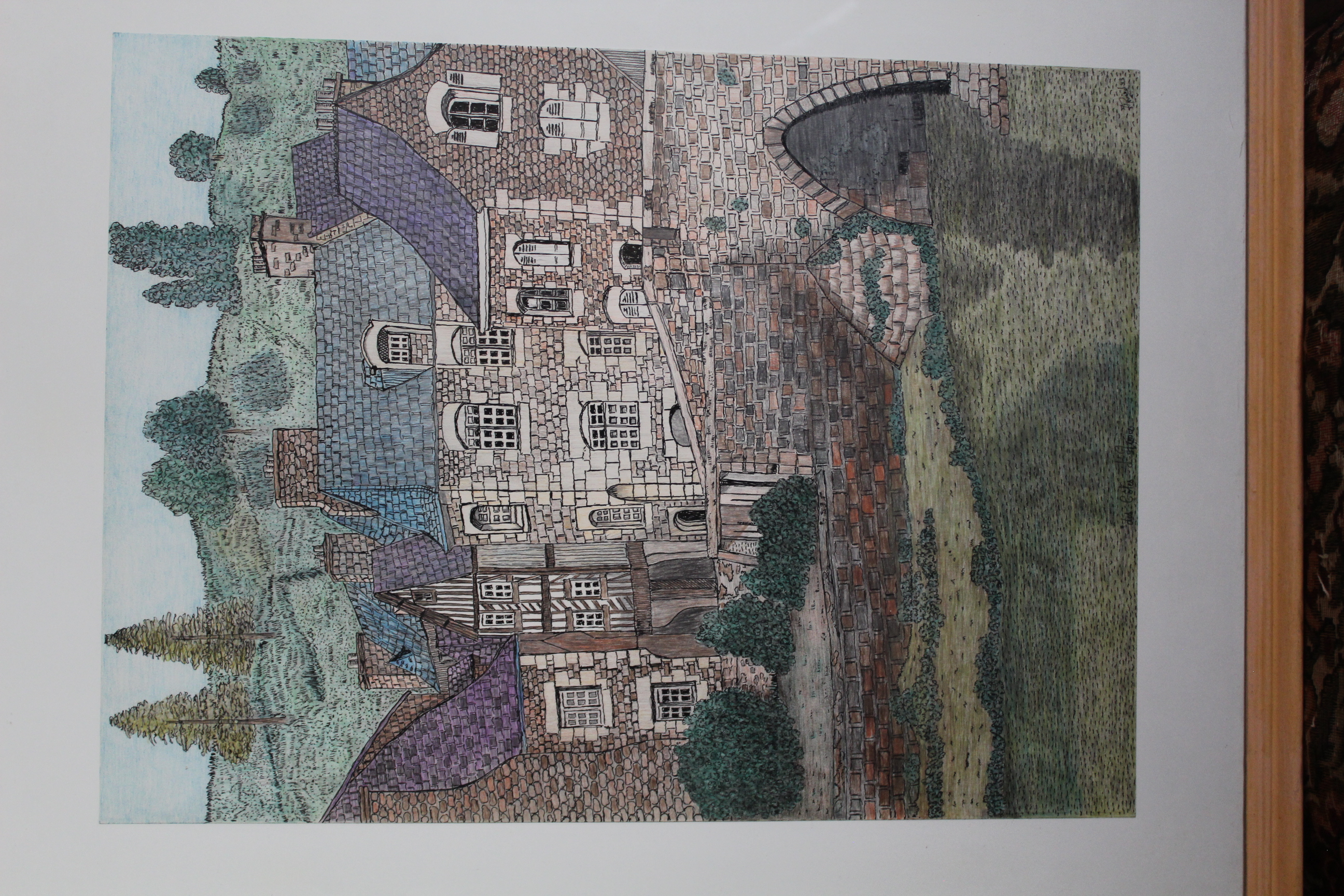 Œuvre encre et crayons série Nature 50x70cm